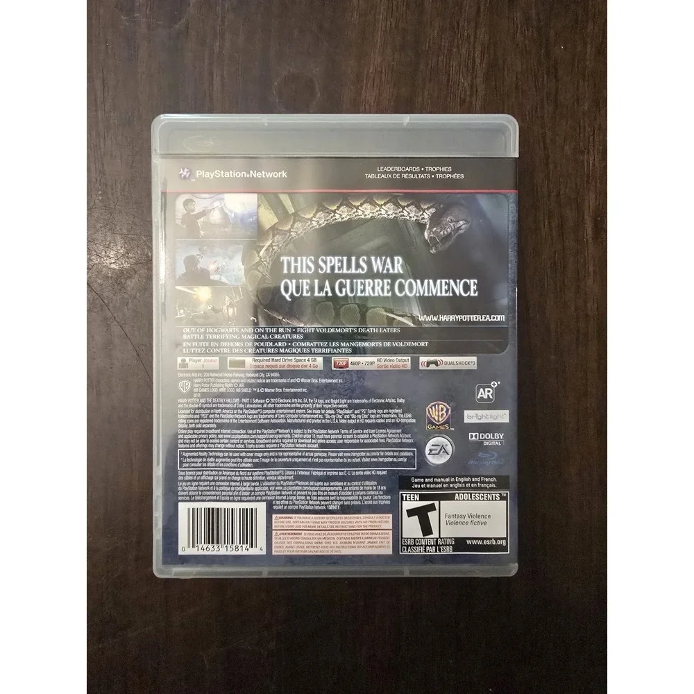 Harry Potter and the Deathly Hallows Part 1 (Sony PlayStation 3, 2010) w/ Manual